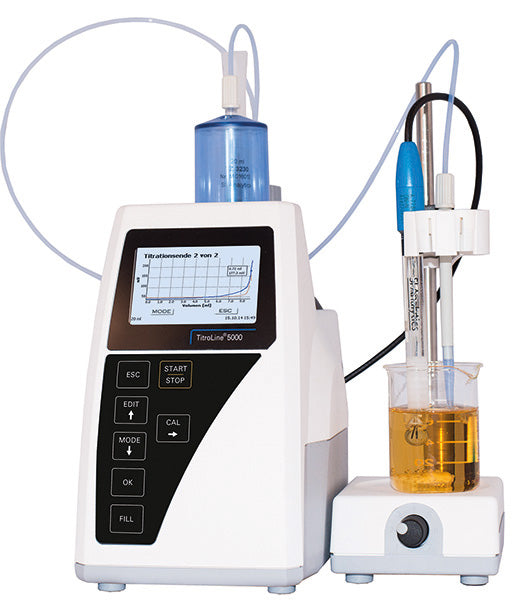 SI Analytics Titrator TitroLine® 5000 for typical applications in the food analysis